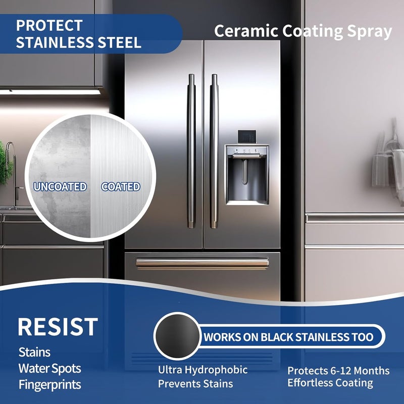 Yadool Home Ceramic Coating Spray Kit - Shine, Seal & Protect Kitchen & Bath Surfaces, High-Gloss, Repels Stains & Grime Effective - Great for Stainless Steel, Sinks, Countertops, Glass, and More - Image 2